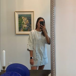 The fifth distressed jean dress